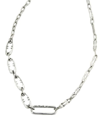 Vintage Sterling Silver With Platinum Plated Simplistic Geometric Necklaces