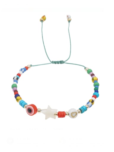 Miyuki Millet Bead Multi Color Acrylic Evil Eye Bohemia Handmade Weave Bracelet