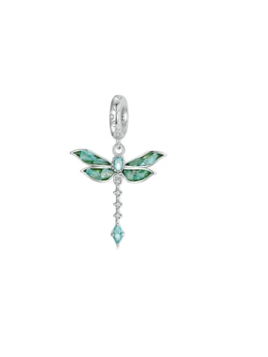 925 Sterling Silver Enamel Dainty Dragonfly Pendant