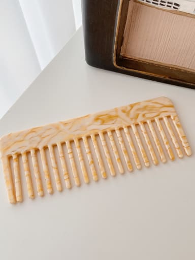 Stripe cream 13cm Cellulose Acetate Minimalist Geometric Hair Comb