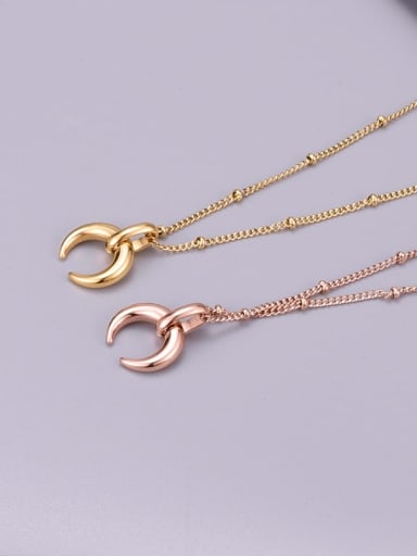 Titanium Horned  Chain Simple Bead Necklace