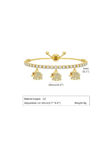 G 3 Brass Cubic Zirconia Palm Hip Hop Adjustable Bracelet