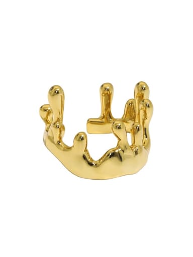 18K gold [11 adjustable] 925 Sterling Silver Irregular Minimalist Band Ring