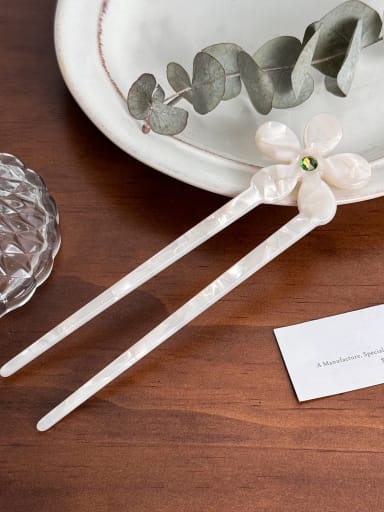 Cellulose Acetate Minimalist Flower Multi Color Bun Hair Hairpin