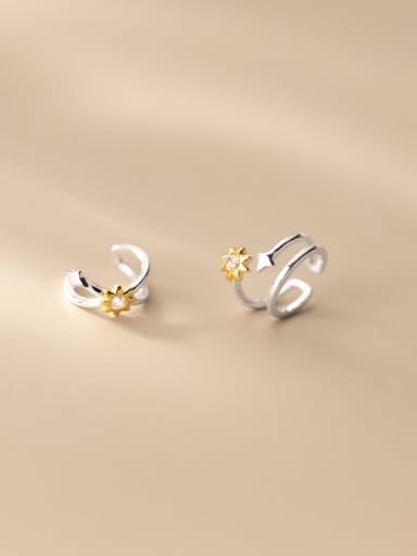 925 Sterling Silver Geometric Cute Clip Earring