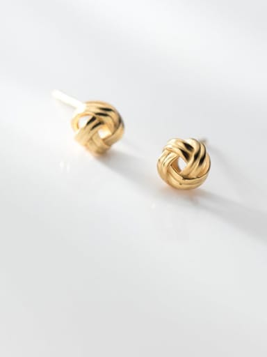 925 Sterling Silver Round  Knot Cute Stud Earring