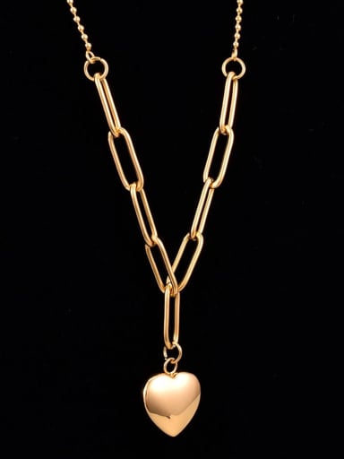 Titanium Smooth Heart Minimalist Pendant Necklace