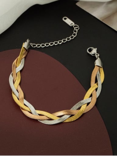 custom Titanium Steel Weave Minimalist Link Bracelet