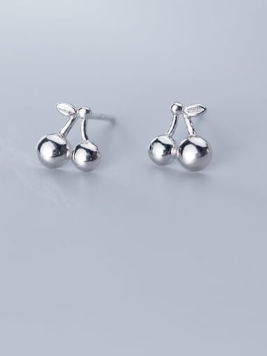 925 sterling silver fruit minimalist smooth Cherry Earrings
