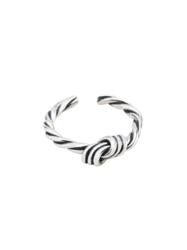 925 Sterling Silver Twist knot Vintage Band Ring