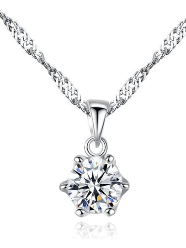 925 Sterling Silver Cubic Zirconia Pendant Necklace