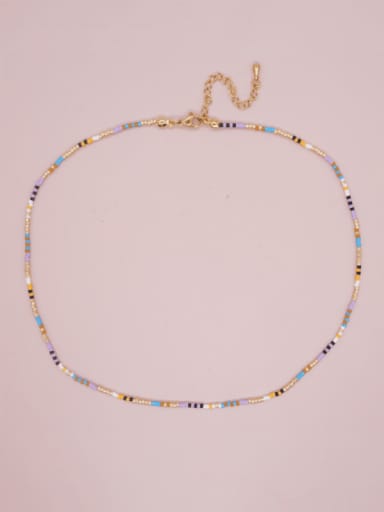 MI N210013B Miyuki Millet Bead Multi Color Bohemia Handmade Beaded Necklace