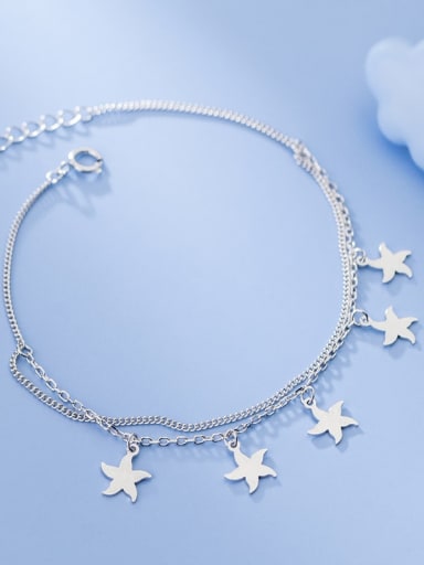 925 Sterling Silver Star Minimalist Strand Bracelet