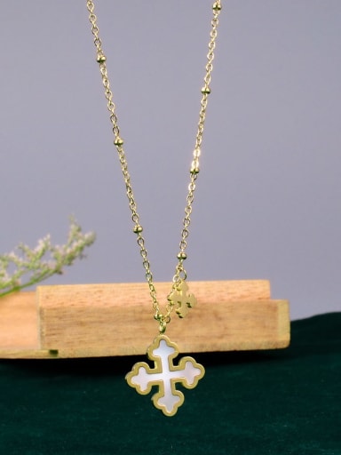 Titanium Acrylic Cross Minimalist pendant Necklace