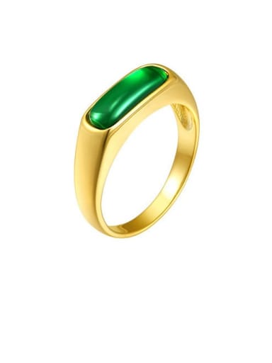 Alloy Emerald Green Geoetmric Vintage Band Ring