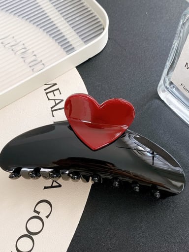 Alloy Resin  Enamel Trend Heart  Multi Color Jaw Hair Claw