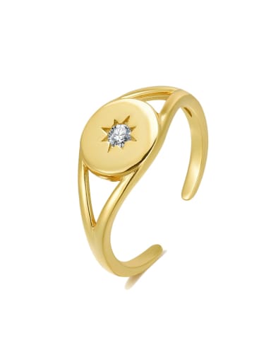 Gold star diamond ring 925 Sterling Silver Geometric Minimalist Band Ring