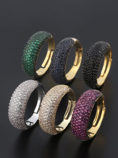 Brass Cubic Zirconia Round Luxury Band Ring