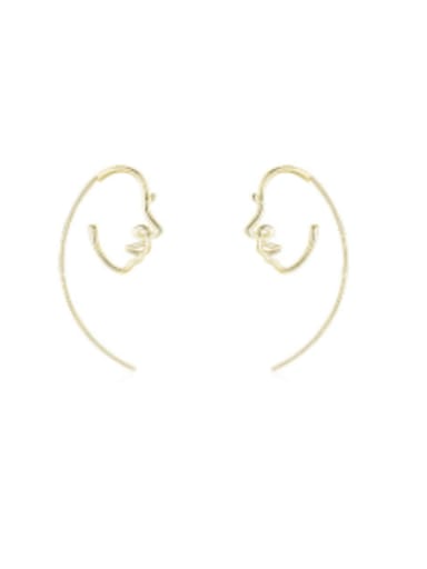 golden 925 Sterling Silver Irregular Minimalist Stud Earring