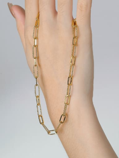 Brass Geometric Chain Minimalist Necklace