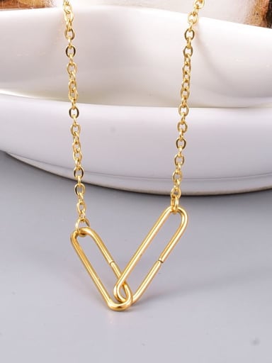 Titanium Steel  Hollow Heart Minimalist Necklace