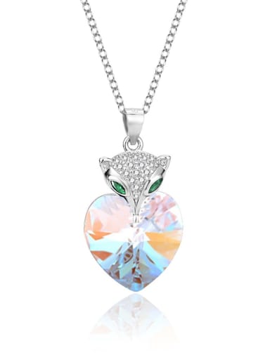 JYXZ 070 (gradient white) 925 Sterling Silver Austrian Crystal Heart Classic Necklace