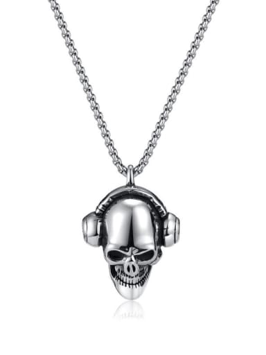 custom Titanium Steel Skull Hip Hop Necklace
