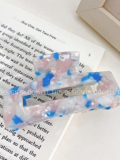Colorful Blue 7.7cm Cellulose Acetate Minimalist Geometric Alloy Jaw Hair Claw
