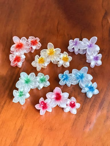 Alloy Resin  Minimalist Flower  Multi Color Jaw Hair Claw