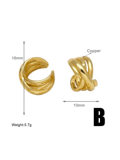 B Brass Geometric Vintage Stud Earring