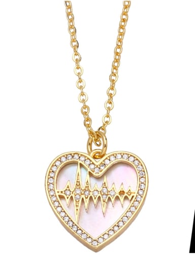 Brass Cubic Zirconia Crown Vintage Heart Pendant Necklace