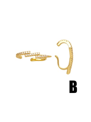 Brass Cubic Zirconia Star Hip Hop Clip Earring