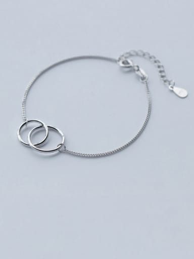 925 Sterling Silver  Minimalist Round Link Bracelet