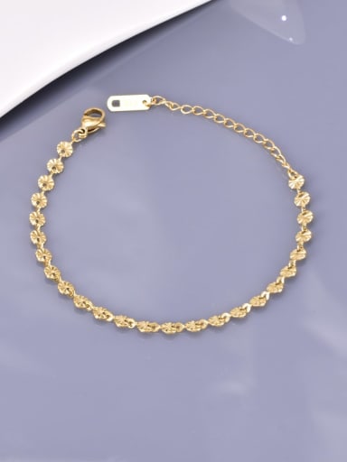 18K Gold Bracelet Titanium Steel Flower Minimalist Bracelet