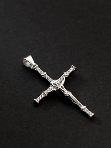 925 Sterling Silver Cubic Zirconia Minimalist Cross  Pendant