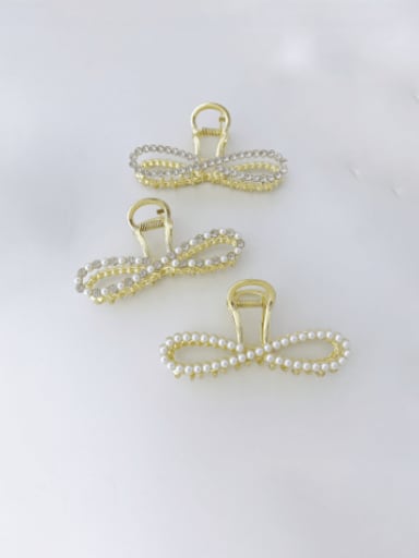 Alloy Imitation Pearl Trend Number 8  Jaw Hair Claw