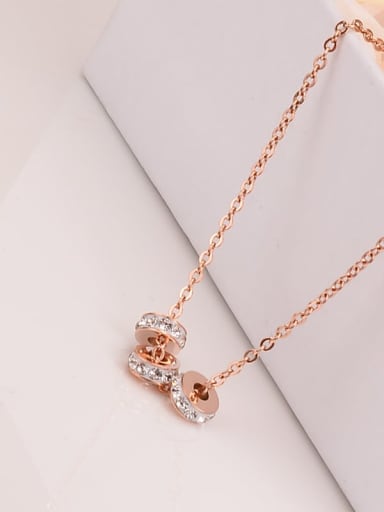 Titanium Rhinestone Simple Full Diamond Small Round Necklace