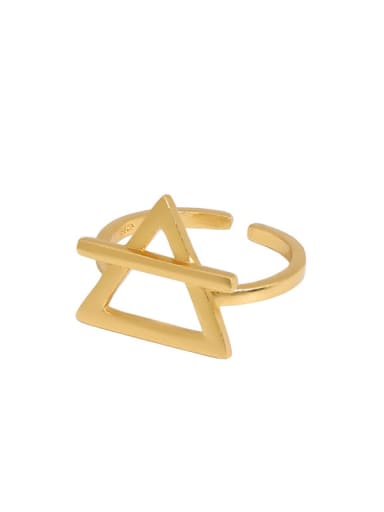 18K gold [12 Adjustable] 925 Sterling Silver Geometric Minimalist Band Ring