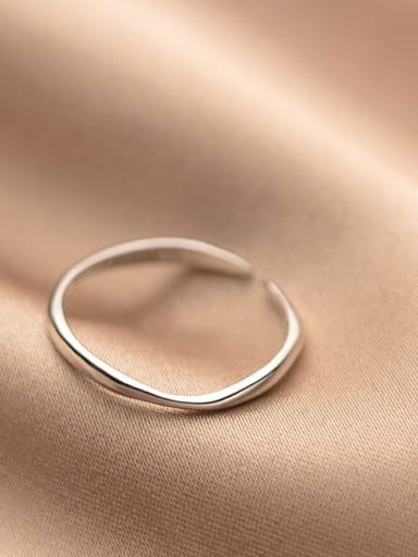 925 Sterling Silver Geometric  Line Minimalist Band Ring