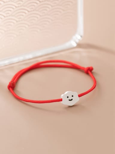 925 Sterling Silver Cloud Minimalist Adjustable Red Rope Bracelet