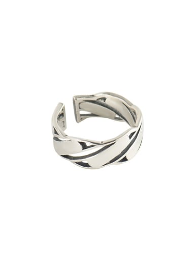 925 Sterling Silver Geometric Vintage Band Ring
