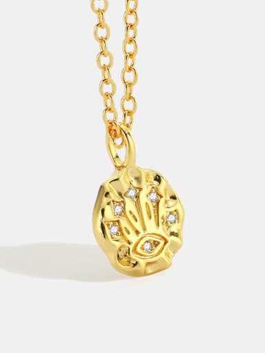 Brass Rhinestone Irregular Minimalist Necklace