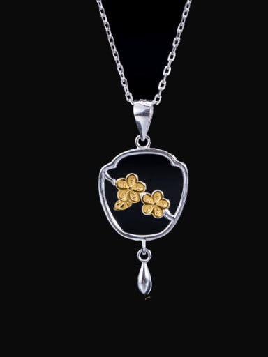 925 Sterling Silver Flower Vintage Necklace