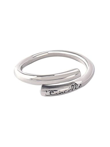 925 Sterling Silver Irregular Vintage English glossy Band Ring