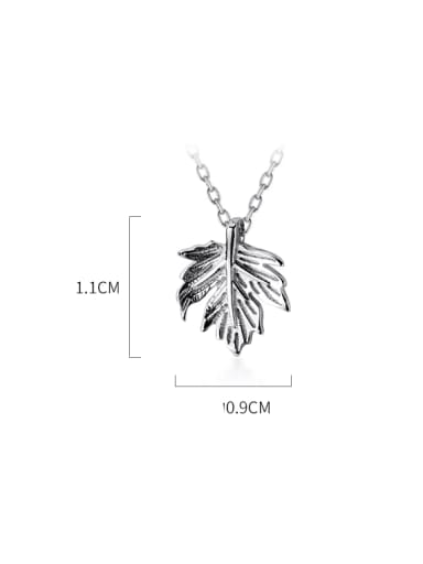 sliver 925 Sterling Silver Leaf Minimalist Necklace