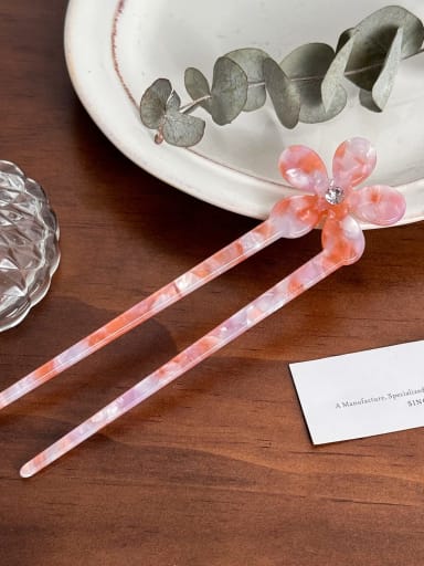 Cellulose Acetate Minimalist Flower Multi Color Bun Hair Hairpin