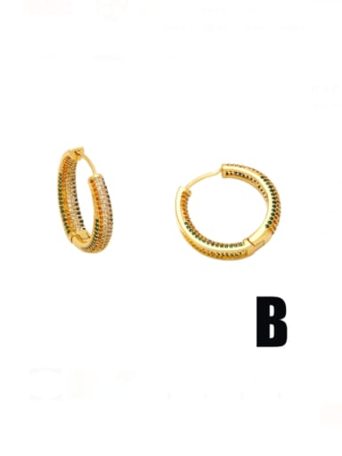 B Brass Geometric Minimalist Hoop Earring