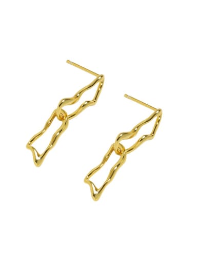 18K gold [with pure Tremella plug] 925 Sterling Silver Hollow Geometric Vintage Drop Earring