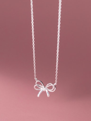 925 Sterling Silver  Minimalist Hollow Butterfly Pendant  Necklace