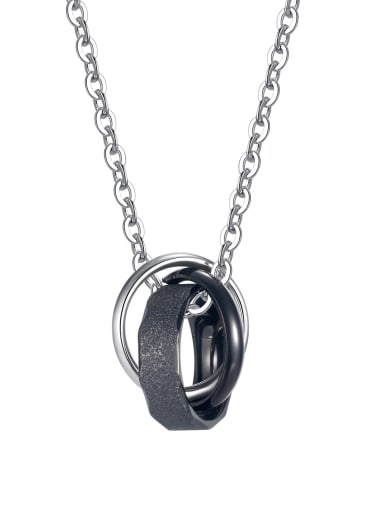 Titanium Steel Rhinestone Round Minimalist Necklace